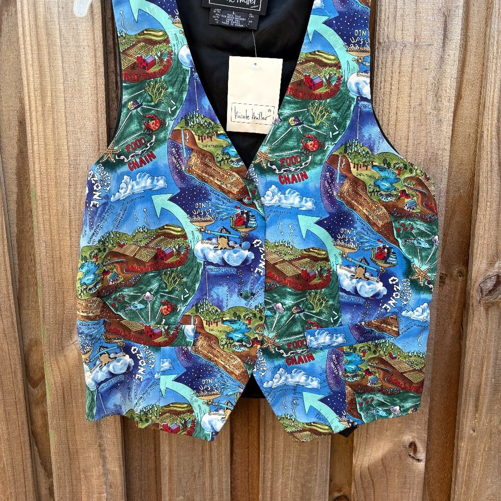 Nicole Miller 100% Silk Vest